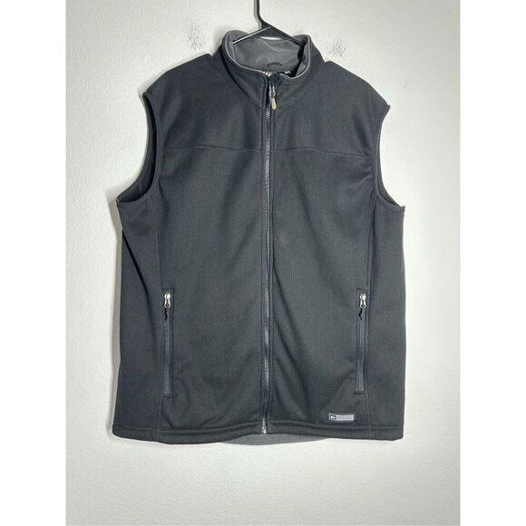 REI Polartec Fleece Vest Mens Size XL Black Ribbed Hike Outdoors Wind - Picture 2 of 11
